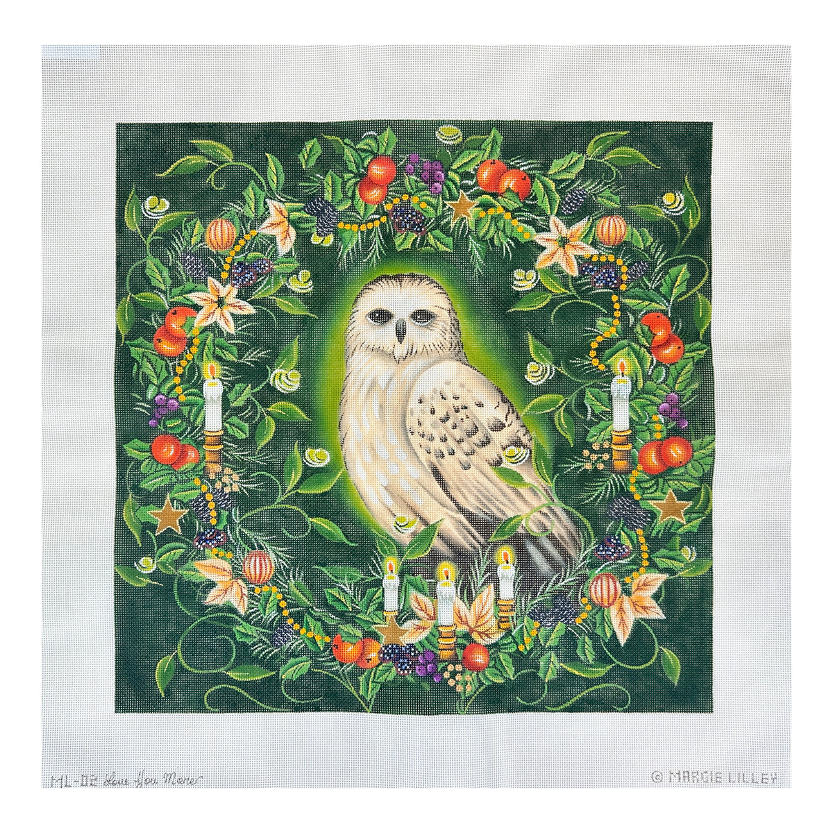 Love You More Margie Lilley Enchanted Christmas Owl Needlepoint Canvas