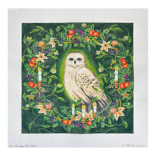 Love You More Margie Lilley Enchanted Christmas Owl Needlepoint Canvas