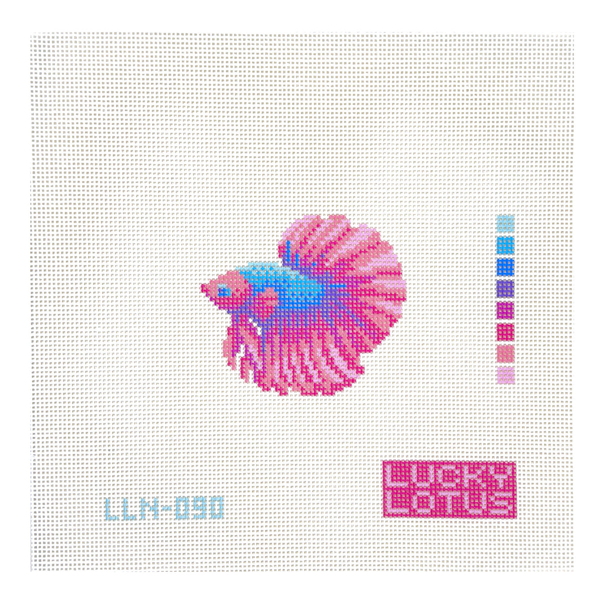 Lucky Lotus Betta Fish Needlepoint Canvas