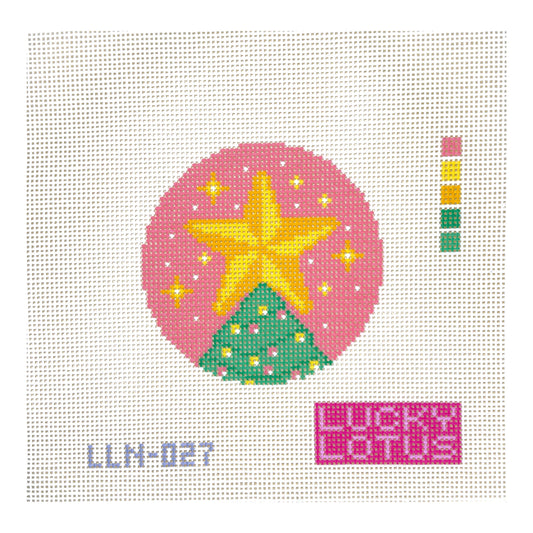 Lucky Lotus Christmas Tree Starlight Needlepoint Canvas