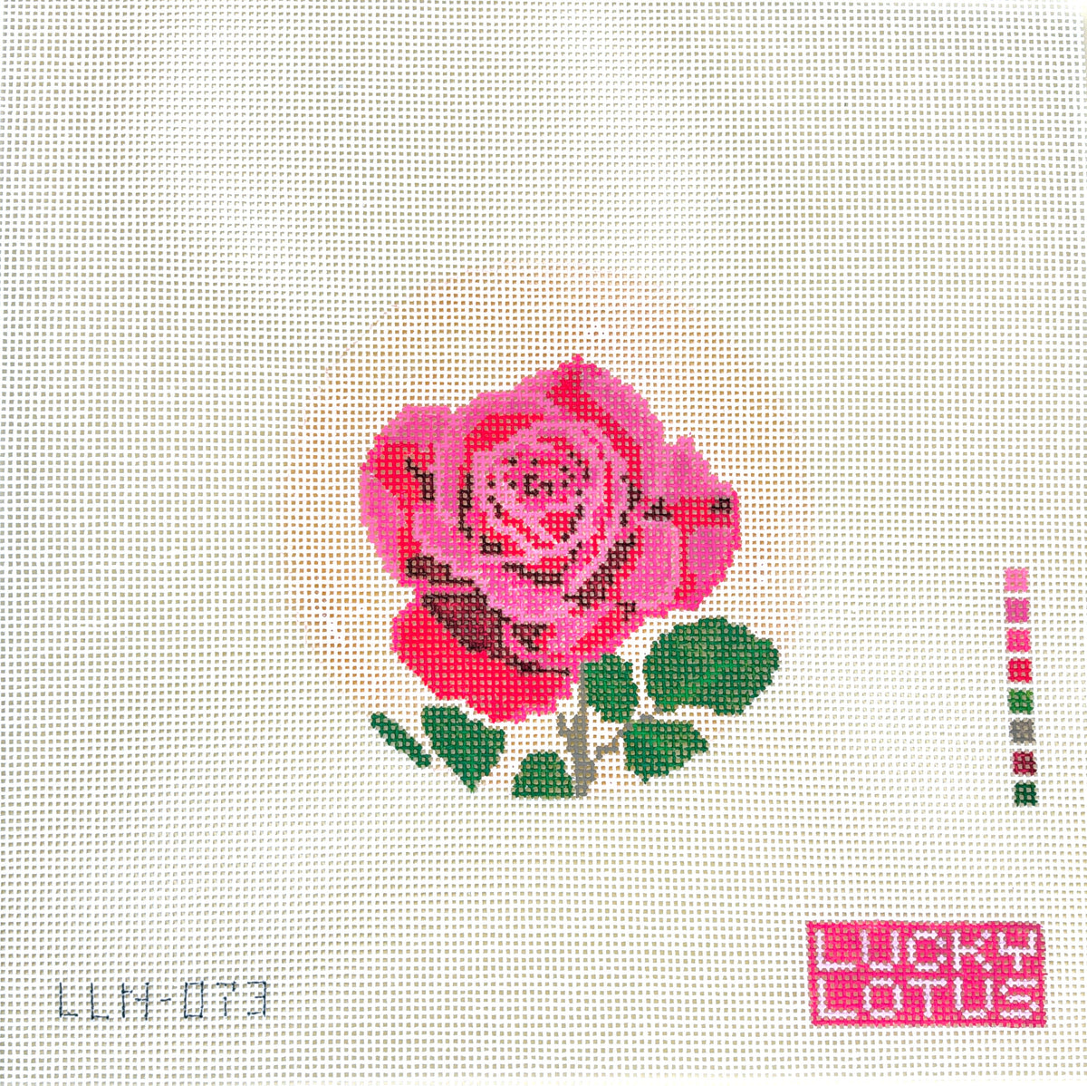 Lucky Lotus Flowers of America New York Rose Needlepoint Canvas