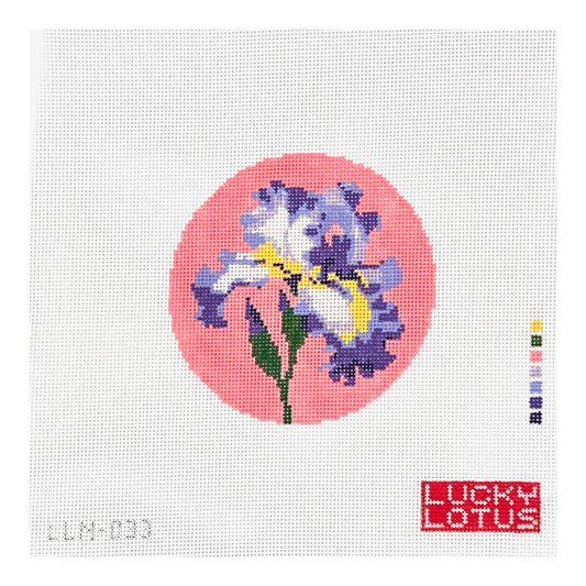 Lucky Lotus Needlepoint Flowers of the 50 States - Tennessee Iris Needlepoint Canvas