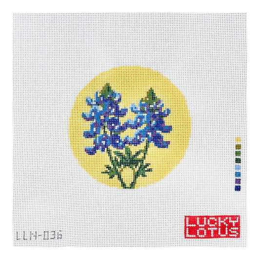 Lucky Lotus Needlepoint Flowers of the 50 States - Texas Bluebonnet Needlepoint Canvas