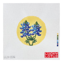 Lucky Lotus Needlepoint Flowers of the 50 States - Texas Bluebonnet Needlepoint Canvas