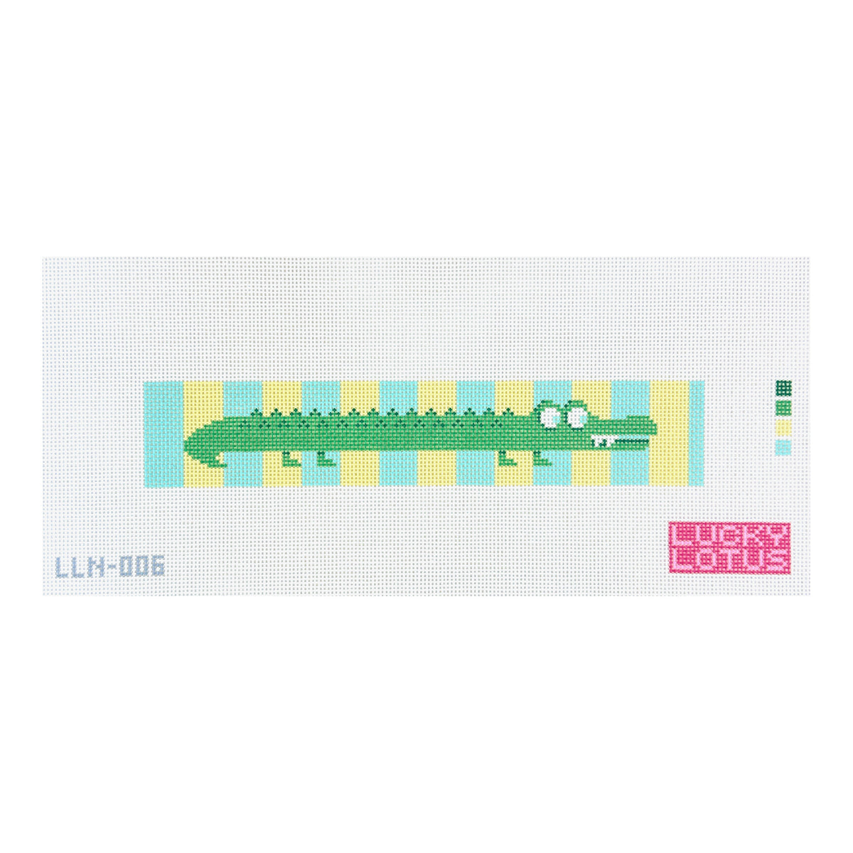 Lucky Lotus Needlepoint Alligator Needlepoint Canvas