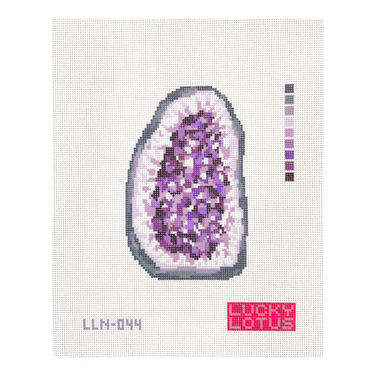 Lucky Lotus Needlepoint Amethyst Geode Needlepoint Canvas