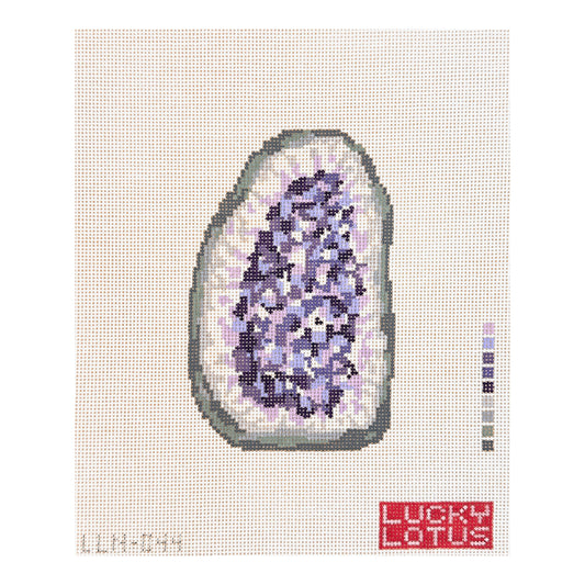 Lucky Lotus Needlepoint Amethyst Geode Needlepoint Canvas