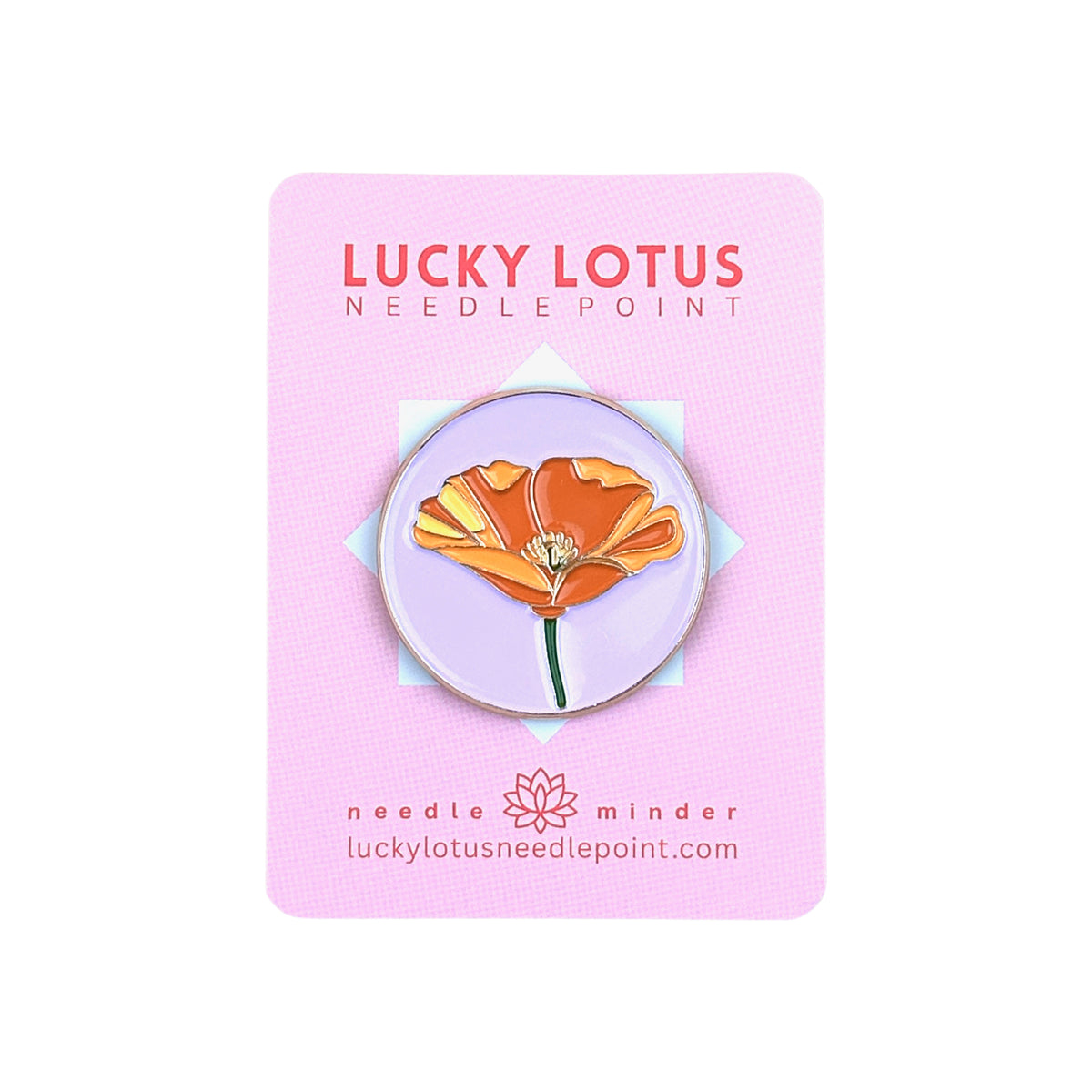Lucky Lotus Needlepoint California Poppy Needle Minder