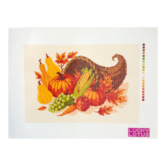 Lucky Lotus Needlepoint  Cornucopia Needlepoint Canvas