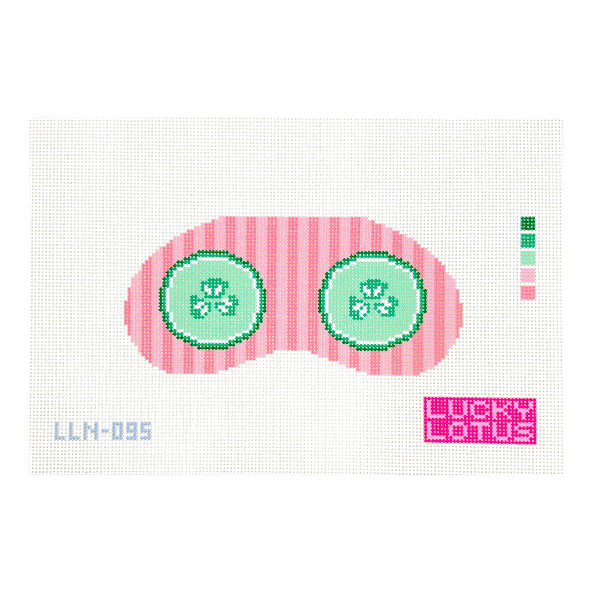 Lucky Lotus Needlepoint Cucumber Sleep Mask Needlepoint Canvas