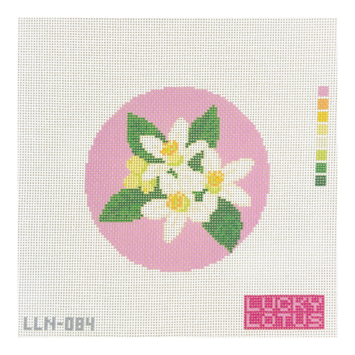 Lucky Lotus Needlepoint Flowers of America Florida Orange Blossom Needlepoint Canvas