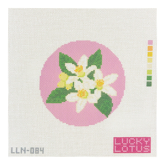 Lucky Lotus Needlepoint Flowers of America Florida Orange Blossom Needlepoint Canvas