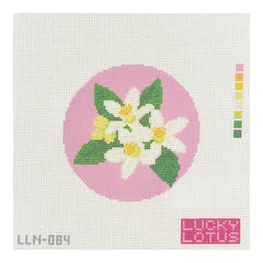 Lucky Lotus Needlepoint Flowers of America Florida Orange Blossom Needlepoint Canvas