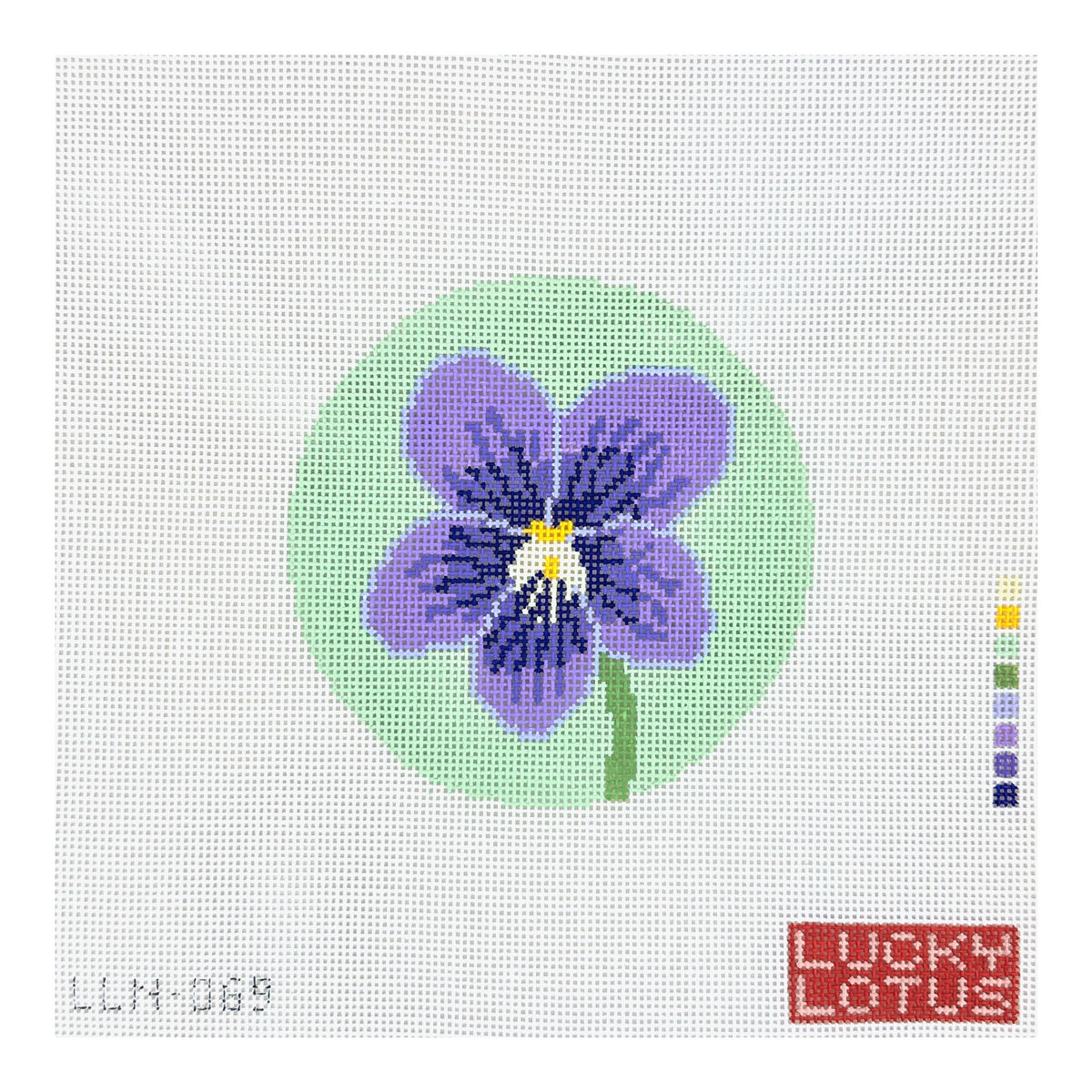 Lucky Lotus Needlepoint Flowers of America Illinois New Jersey Rhode Island and Wisconsin Violet Needlepoint Canvas