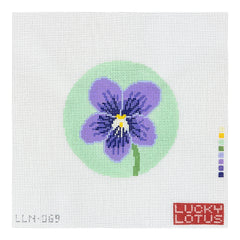Lucky Lotus Needlepoint Flowers of America Illinois New Jersey Rhode Island and Wisconsin Violet Needlepoint Canvas