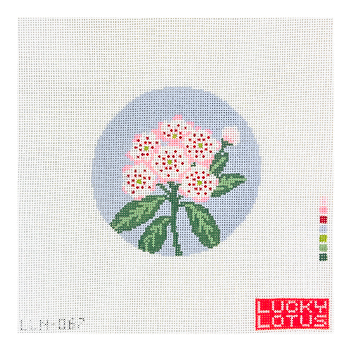 Lucky Lotus Needlepoint Flowers of America Mountain Laurel Needlepoint Canvas