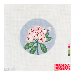Lucky Lotus Needlepoint Flowers of America Mountain Laurel Needlepoint Canvas
