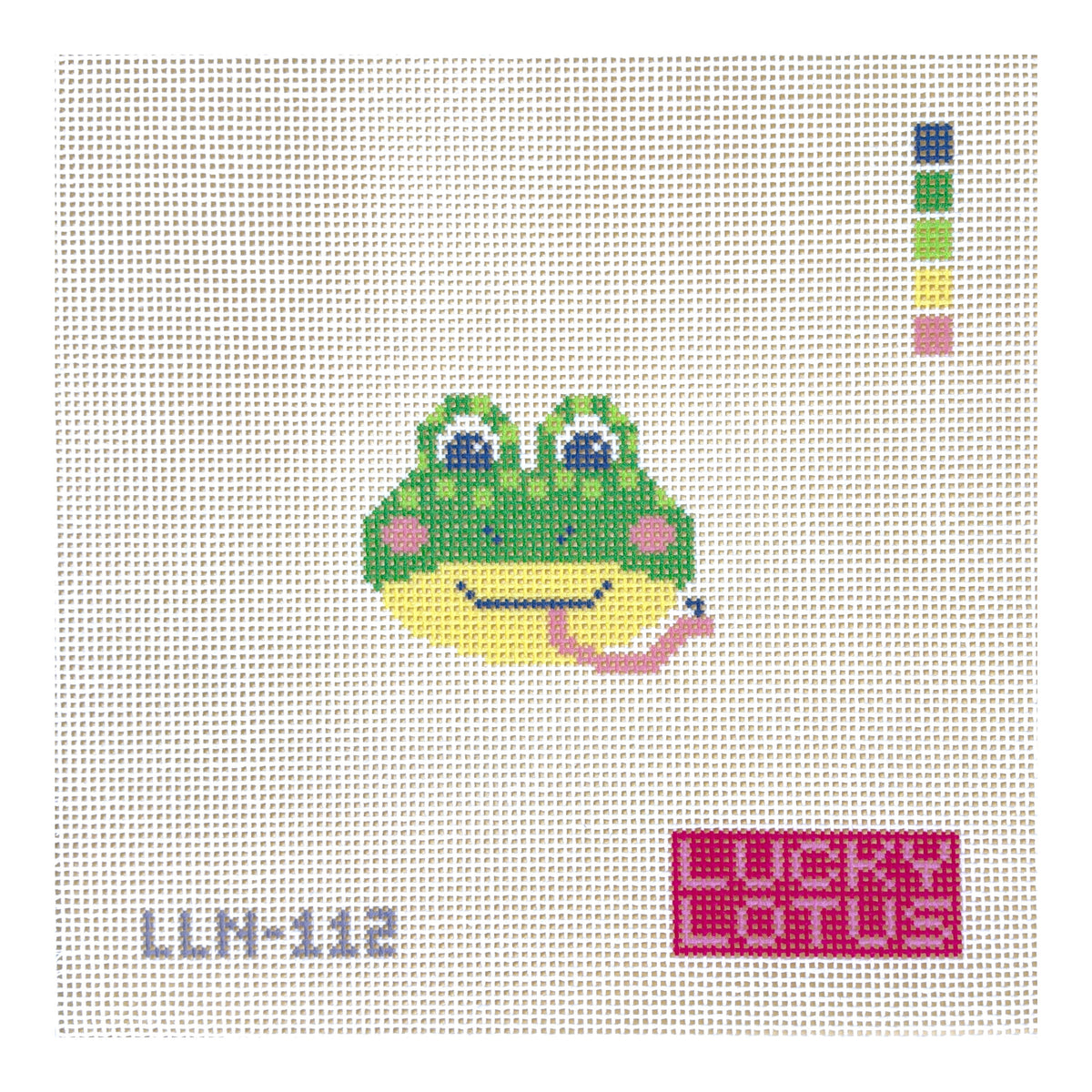 Lucky Lotus Needlepoint Lucky Littles Frog Needlepoint Canvas