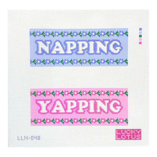 Lucky Lotus Needlepoint Napping Yapping Needlepoint Canvas