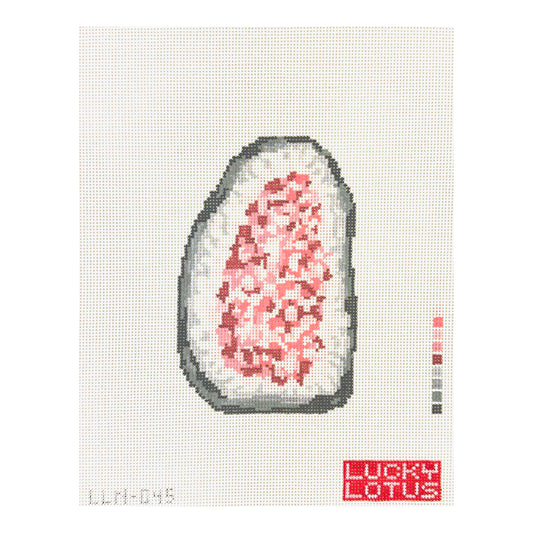 Lucky Lotus Needlepoint Rose Quartz Geode Needlepoint Canvas