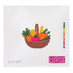 Lucky Lotus Needlepoint Veggie Basket Needlepoint Canvas
