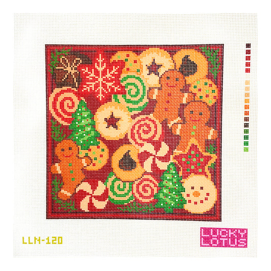 Lucky Lotus Needlepoint XMAS Cookie Exchange Needlepoint Canvas
