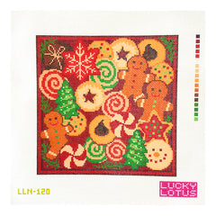 Lucky Lotus Needlepoint XMAS Cookie Exchange Needlepoint Canvas