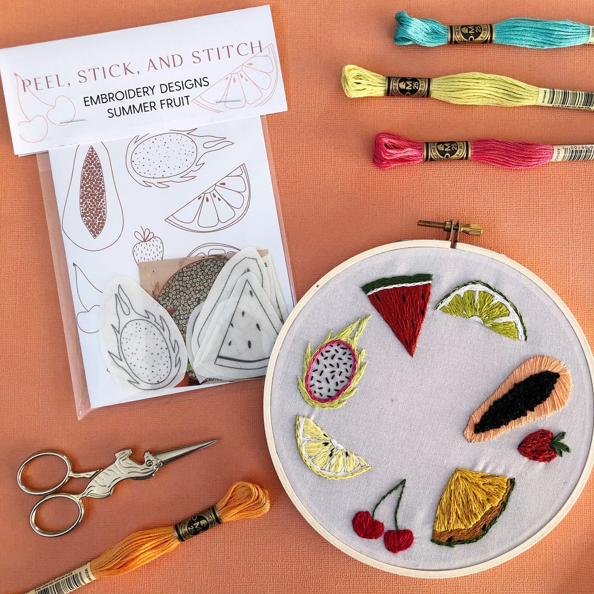 M Creative J Fruit Peel Stick and Stitch Embroidery Patterns