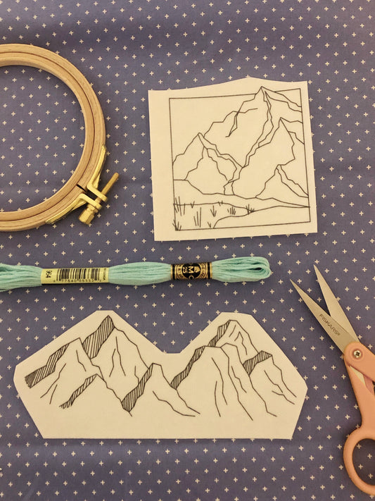 M Creative J Mountains Peel Stick and Stitch Embroidery Patterns