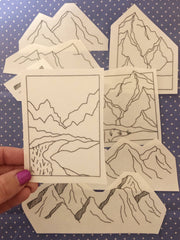 M Creative J Mountains Peel Stick and Stitch Embroidery Patterns
