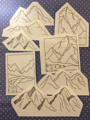 M Creative J Mountains Peel Stick and Stitch Embroidery Patterns