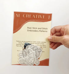M Creative J Mushroom Peel Stick and Stitch Embroidery Patterns