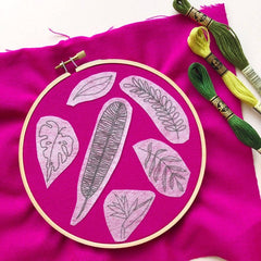M Creative J Tropical Plants Peel Stick and Stitch Embroidery Patterns