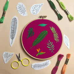 M Creative J Tropical Plants Peel Stick and Stitch Embroidery Patterns