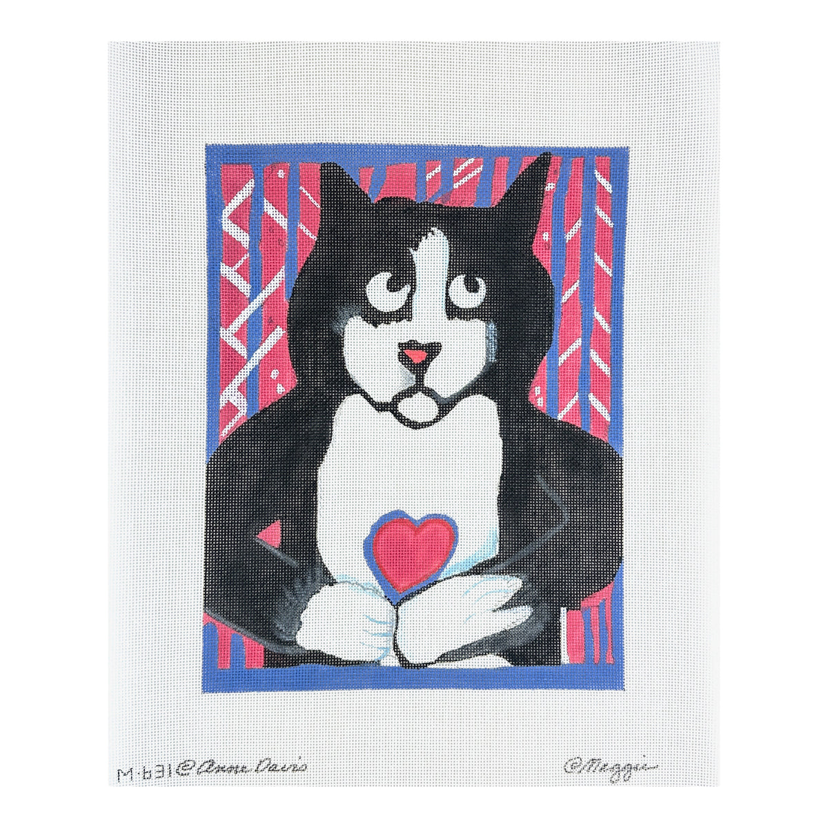Maggie Co Anne Davis Heart and Paw Needlepoint Canvas