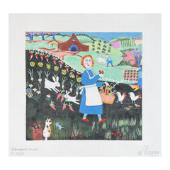 Maggie Co Barbara Olsen Two Rabbits Needlepoint Canvas