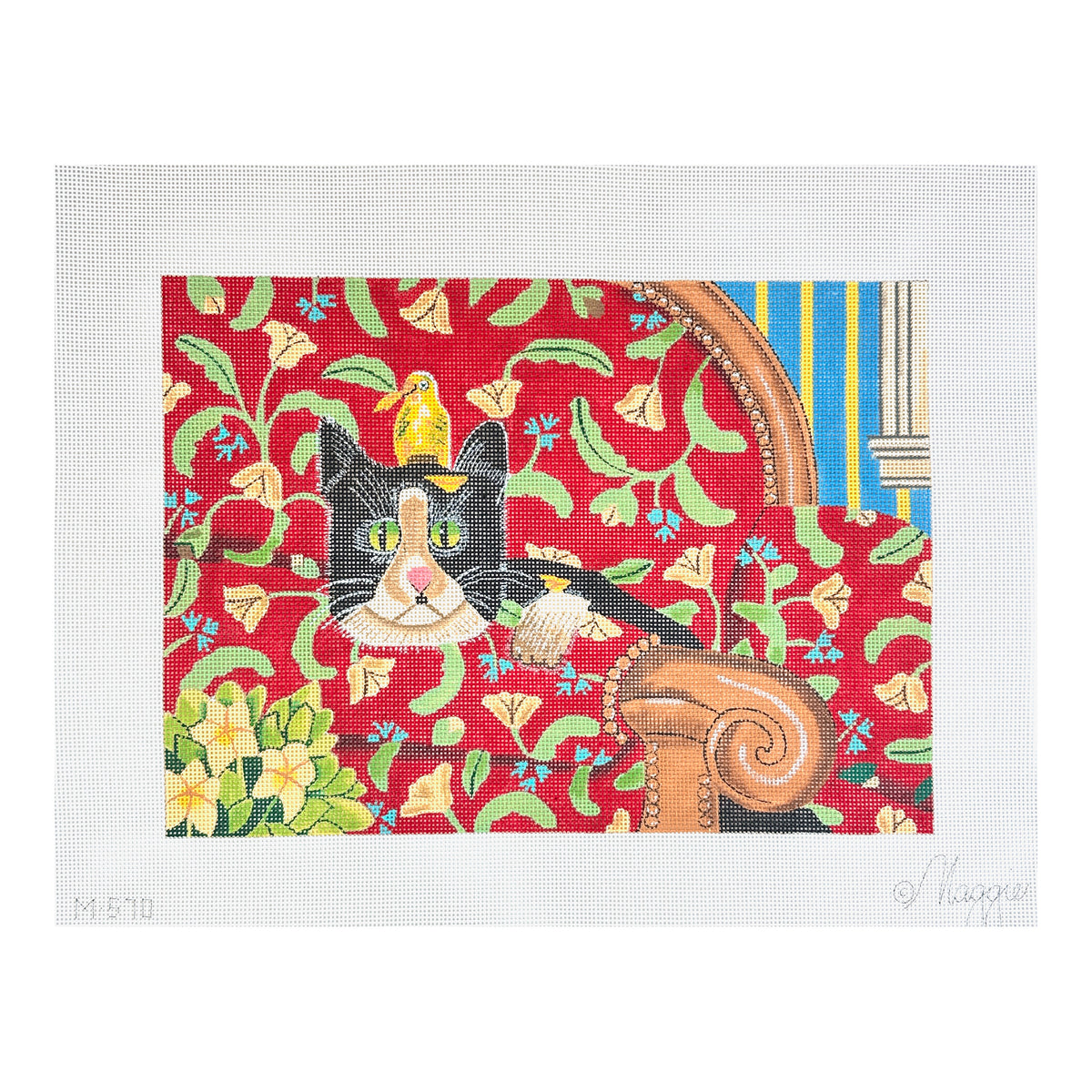 Maggie Co Elizabeth Brownd Couch Cat Needlepoint Canvas