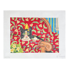 Maggie Co Elizabeth Brownd Couch Cat Needlepoint Canvas
