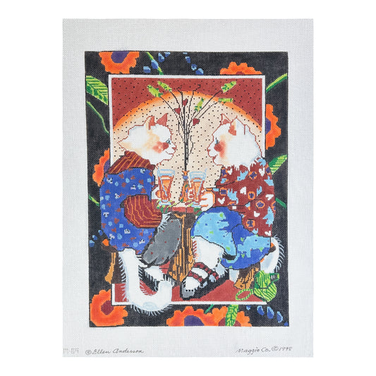 Maggie Co Ellen Anderson Catty Friends Needlepoint Canvas