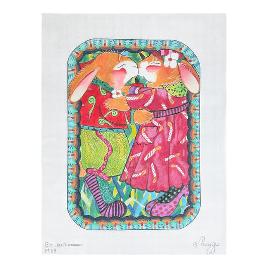Maggie Co Ellen Anderson Honey Bunnies Needlepoint Canvas
