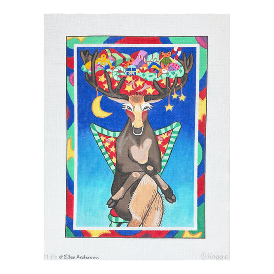 Maggie Co Ellen Anderson Reindeer Needlepoint Canvas