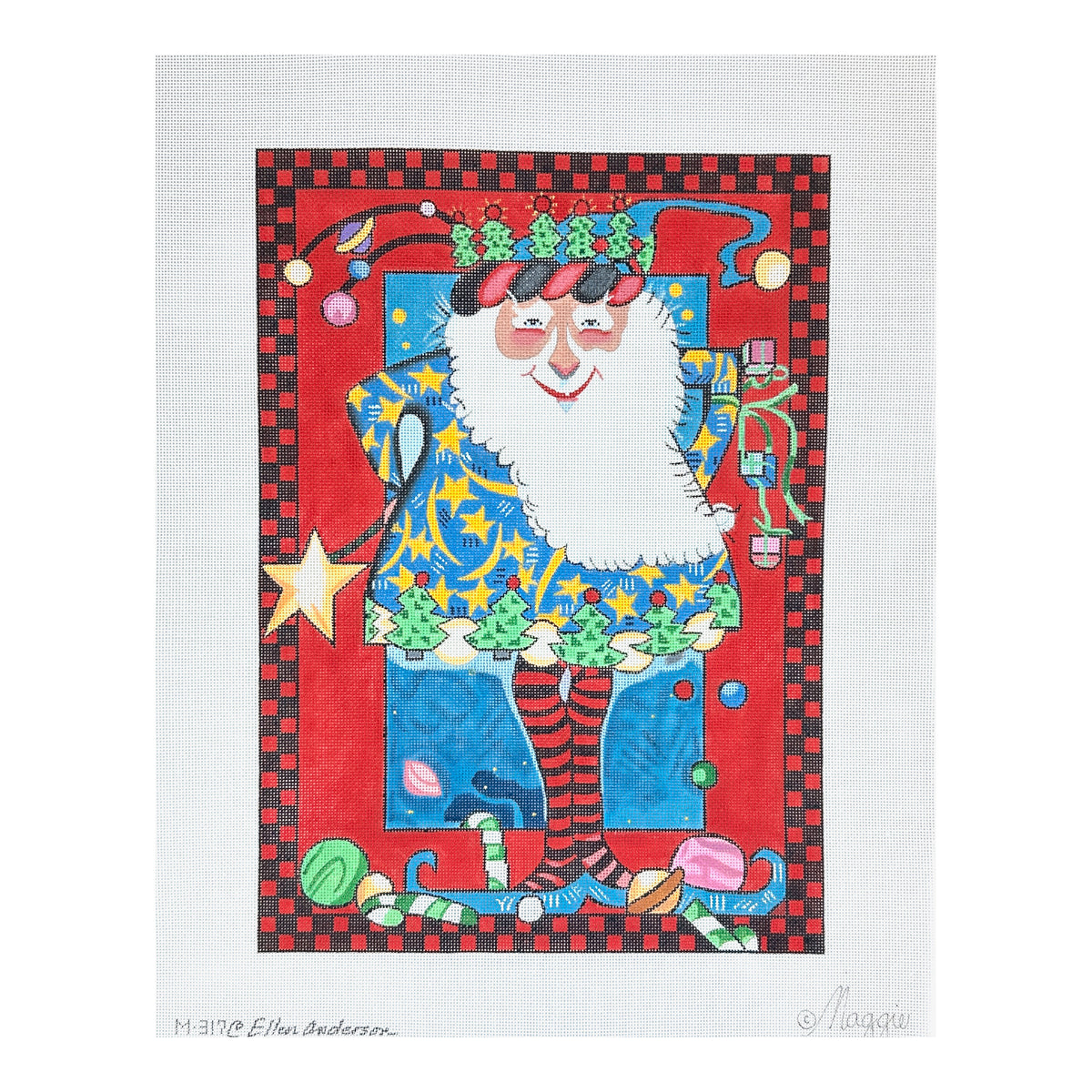 Maggie Co Ellen Anderson Santa Needlepoint Canvas