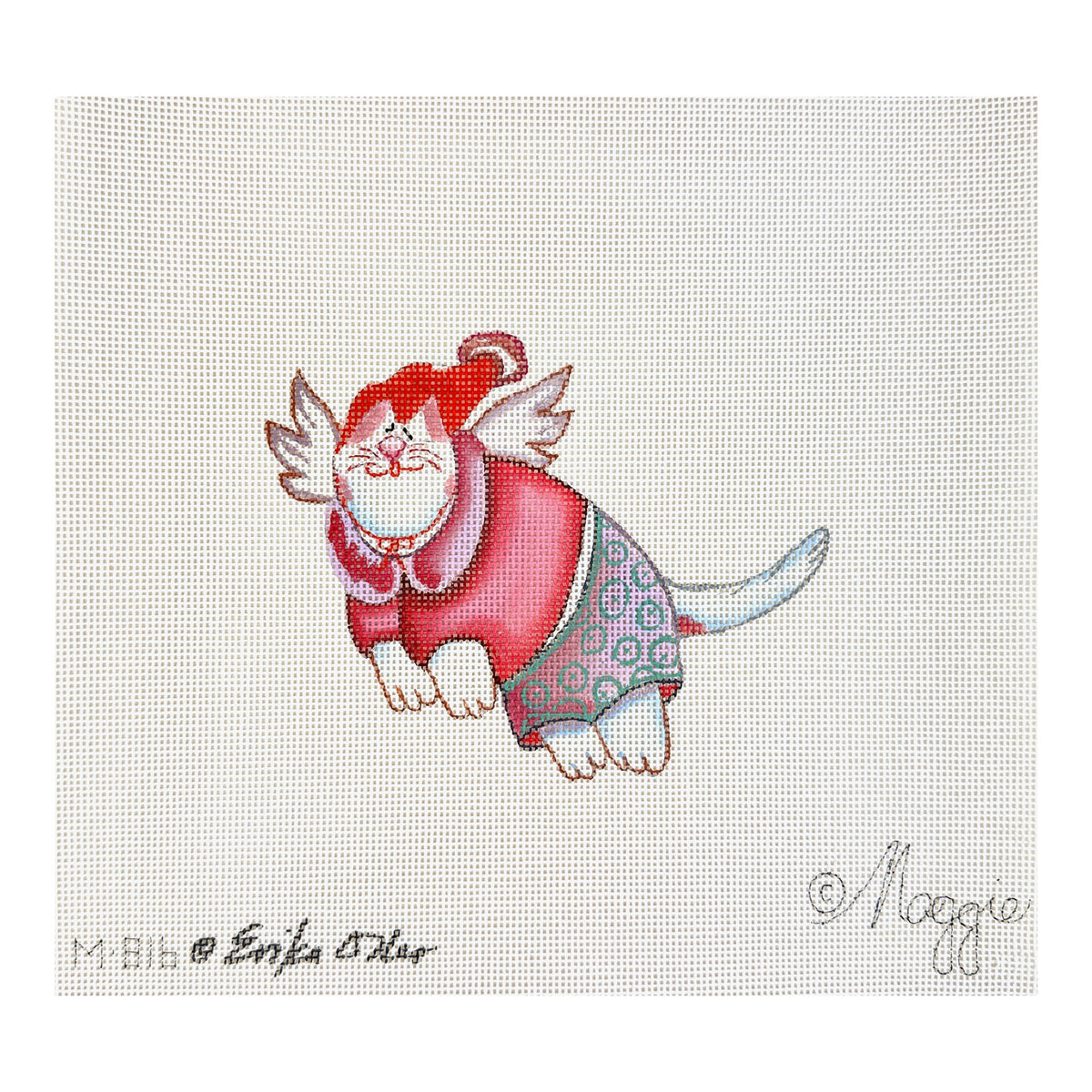 Maggie Co Erika Oller Cat Christmas Needlepoint Canvas