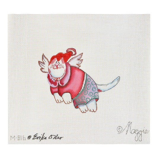 Maggie Co Erika Oller Cat Christmas Needlepoint Canvas