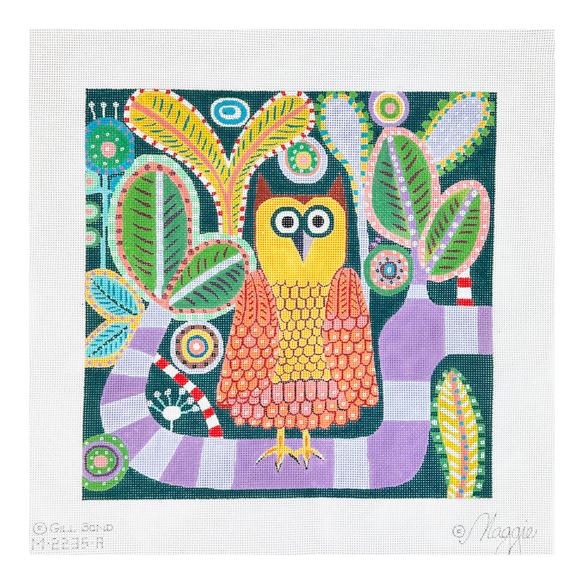 Maggie Co Gill Bond Large Hoot Needlepoint Canvas