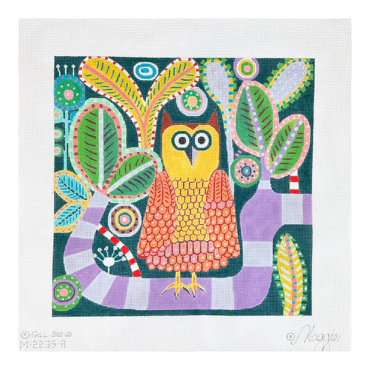 Maggie Co Gill Bond Large Hoot Needlepoint Canvas