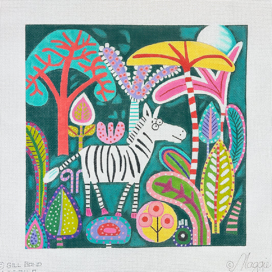 Maggie Co Gill Bond Zebra Love Needlepoint Canvas