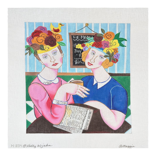 Maggie Co Holly Wojahn A Woman with Hats Needlepoint Canvas