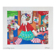 Maggie Co Holly Wojahn Girl with a Dog Needlepoint Canvas