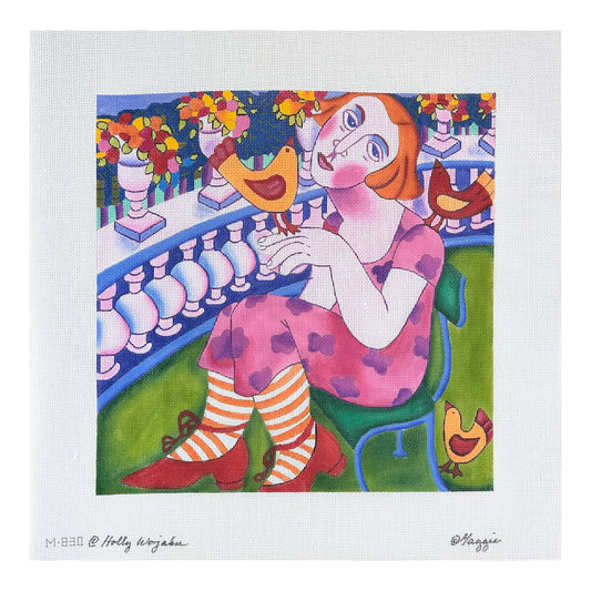 Maggie Co Holly Wojahn Out on the Terrace Needlepoint Canvas